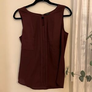 Ann Taylor Rich Burgundy Sleeveless Blouse
